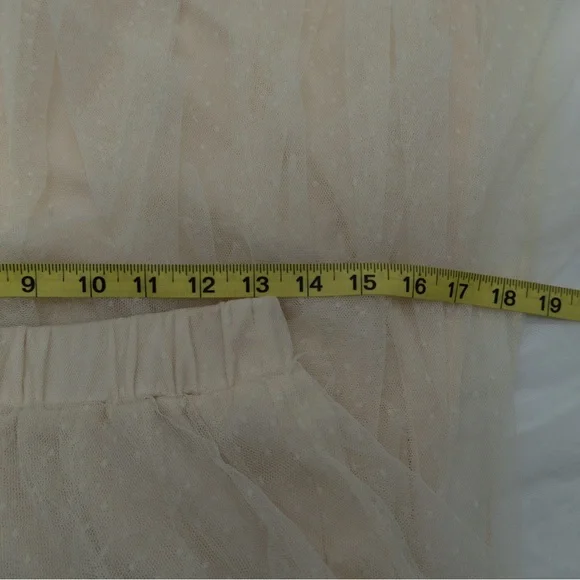 Altar'd State Cream Asymmetrical Tulle Skirt - Picture 4 of 6